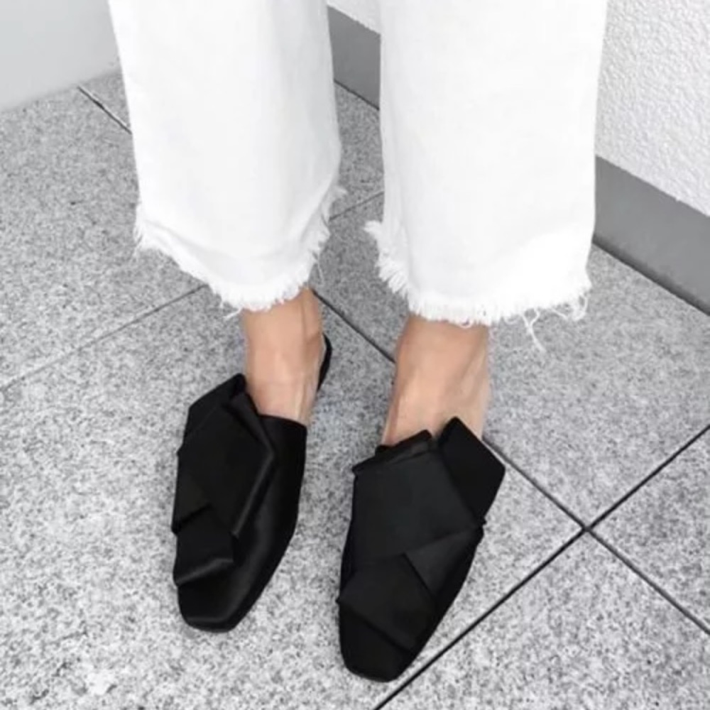 H&M flats black slipper SZ.6/37 zara shoes new